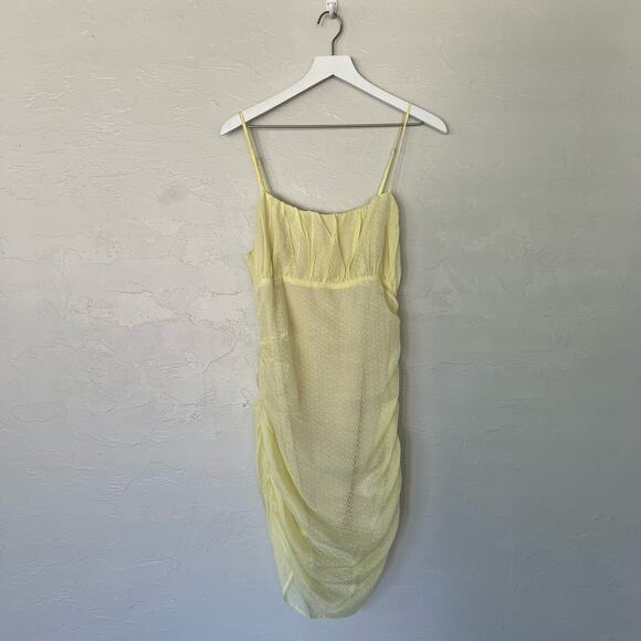 Storia Yellow Floral Print Mini Dress Large - Picture 2 of 7